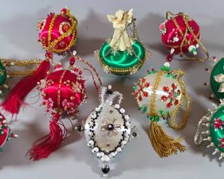 Large size vintage handmade beaded ornaments
