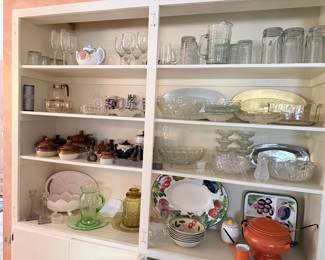 several pieces antique glass