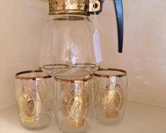 vintage small Carafe with glasses