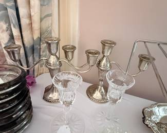 sterling silver three tier candle holder