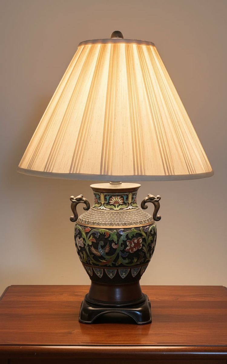 Champlevé Style Vase Table Lamp
