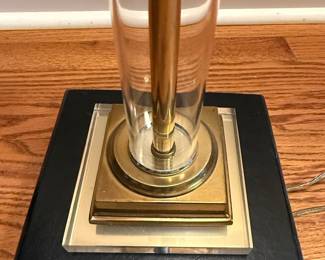 Hollywood Regency Style Brass and Lucite Floor Lamp