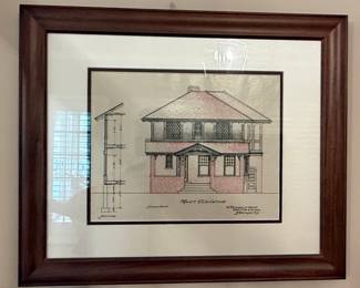 Original Architectural Elevation Drawing by M. Rosenqvist