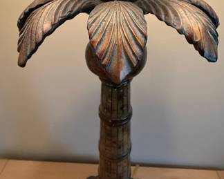 Hollywood Regency Style Palm Tree Table Lamp