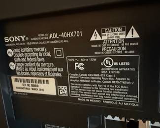 Sony Bravia KDL-40HX701 Television