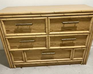 Lea Furniture Faux Bamboo Five-Drawer Dresser