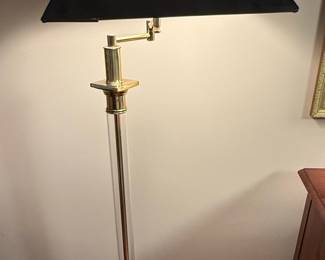 Hollywood Regency Style Brass and Lucite Floor Lamp