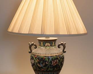 Champlevé Style Vase Table Lamp