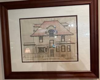 Original Architectural Elevation Drawing by M. Rosenqvist