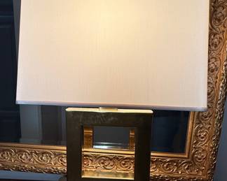Romeo Rega Style Square Brass Table Lamp
