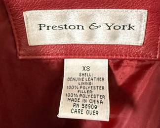 Preston & York Red Leather Jacket