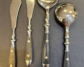 Chefs Stainless Steel Utensil Set with Black Resin Handles