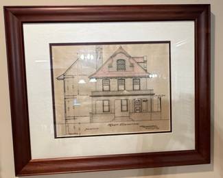 Original Architectural Elevation Drawing by M. Rosenqvist