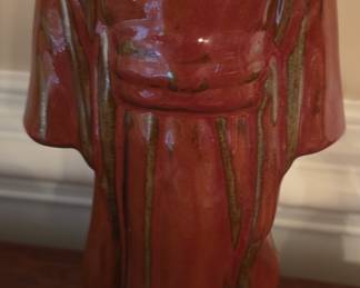 Red Glazed Ceramic Kimono Vase
