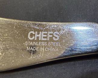 Chefs Stainless Steel Utensil Set with Black Resin Handles