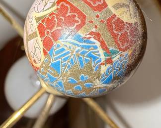 Imari Style Porcelain Table Lamp with Monkey Motif