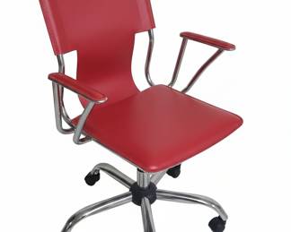 Red Faux Leather Office Chair