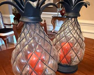 Pineapple Style Hurricane Candle Holders