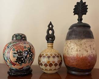 Decorative Ceramic Vessel Collection with Ginger Jar