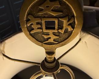 Vintage Asian Crane Motif Ginger Jar Table Lamp