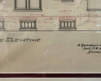 Original Architectural Elevation Drawing by M. Rosenqvist