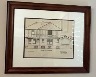 Original Architectural Elevation Drawing by M. Rosenqvist