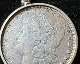 1900 Morgan Silver Dollar Coin Pendant