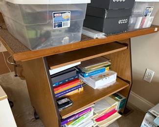 Modern Office Desk with Modular Shelving Unit