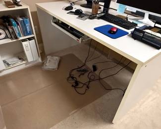 Modern Office Desk with Modular Shelving Unit