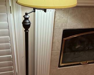 Traditional Style Swing-Arm Floor Lamp with Decorative Column