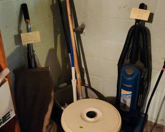 Vintage Kirby vacuum, mops, buckets