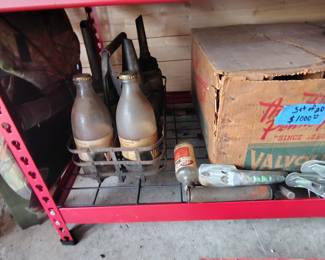 Antique oil bottles