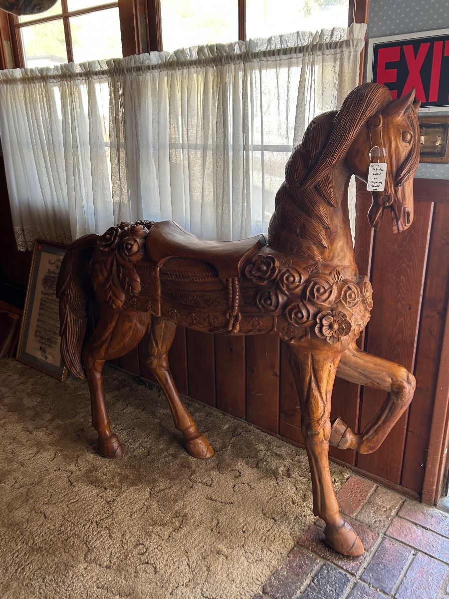 Beautifully carved full size carousel horse.