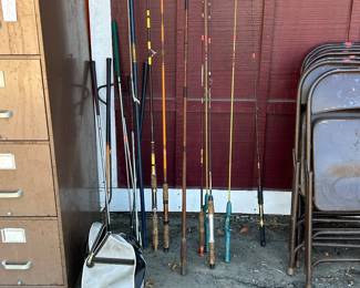 Fishing rods and reels.