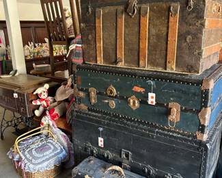 Antique trunks.