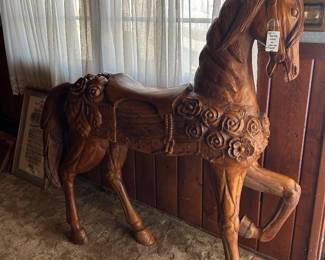 Beautifully carved full size carousel horse.