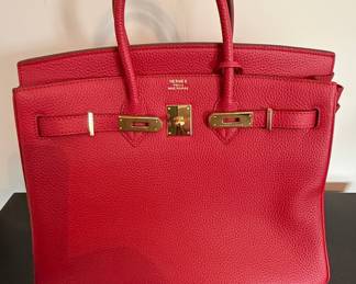 Hermès Birkin 35 Handbag in Rouge Casaque