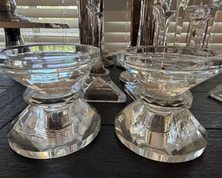 Waterford Crystal "Illuminology" Panel Cut Crystal Candle Holder Pair