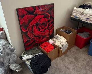 Large Format Red Rose Oil Painting on Canvas