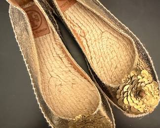 Tory Burch Sequin Floral Espadrille Flats