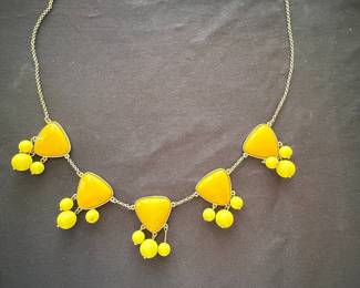 J. Crew Yellow Stone & Crystal Statement Necklace