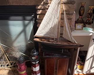 Vintage Pond Yacht Sailboat Model
