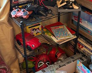 Assorted Estate Sale Gaming, Toy, and Storage Collection