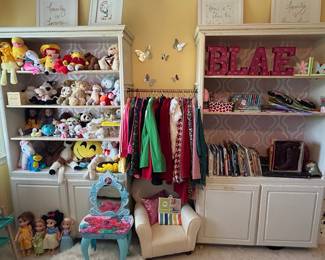 Pair of Painted Wood Children's Bookcases