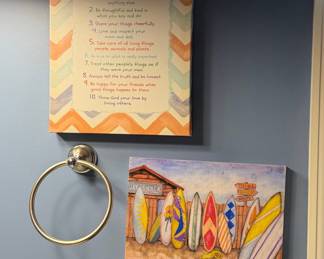 Decorative Wall Art Set (10 Commandments for Kids and Surf Shack)