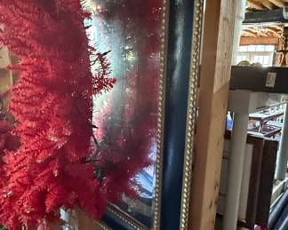 Vintage Black and Gold Studded Wall Mirror