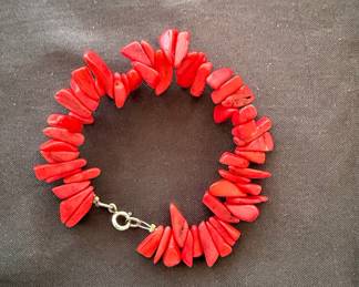 Red Coral Chip Bracelet