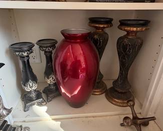 Ruby Red Cased Glass Vase