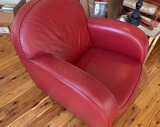 Poltrona Frau Vanity Fair Red Leather Club Chair