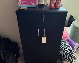 Black Bar Cabinet with Interior Shelving